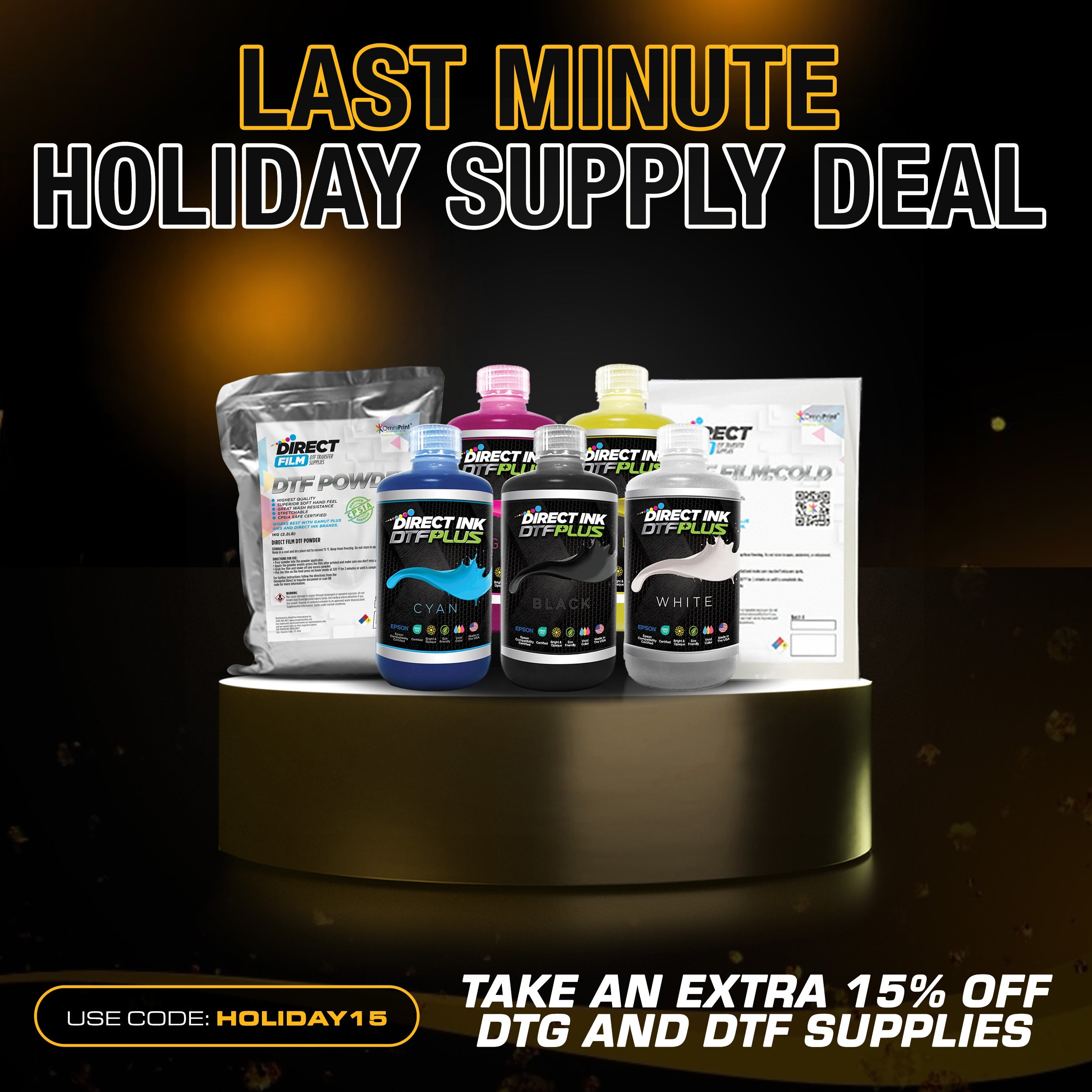 Inks, DTG, DTF Films, Rolls & Supplies