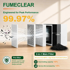 Fumeclear® FC-100A Mini DTF Fume Extractor & Air Purifier (99.97% Filtration)