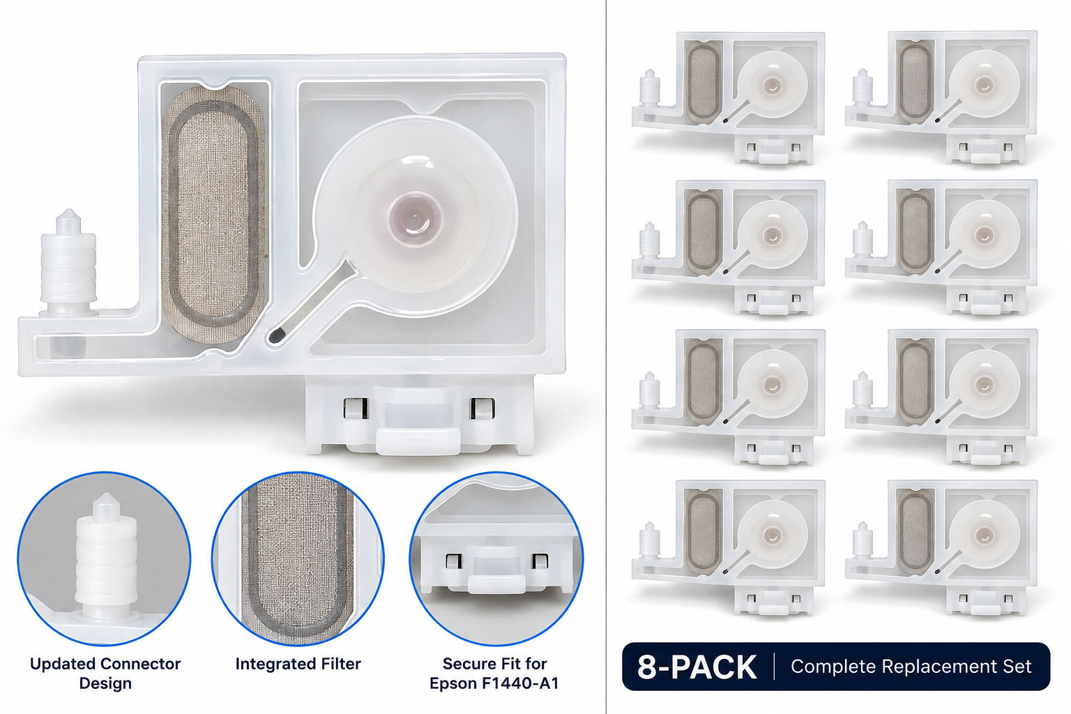 Illustrative eight-pack rendering, not an actual kit photograph